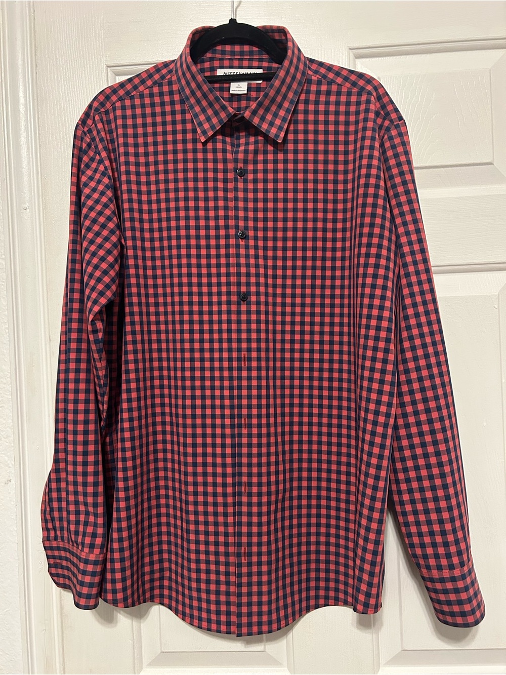 Mizzen+Main Red & Navy Gingham Button-Down Shirt